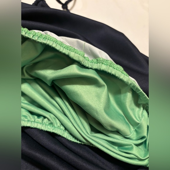 Gretchen Scott blue tie at shoulder tank, L - Picture 7 of 8